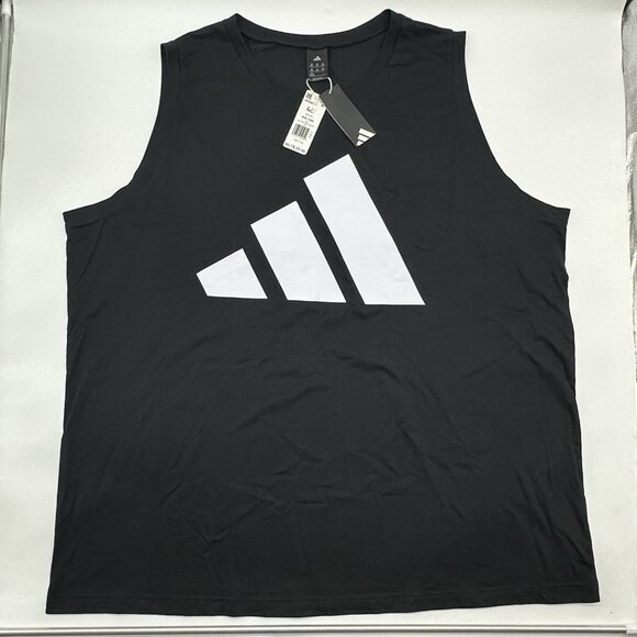 Adidas Men's Big and Tall Size 4XLT Black Crew Neck Sleeveless Tank Top NWT - Picture 1 of 11